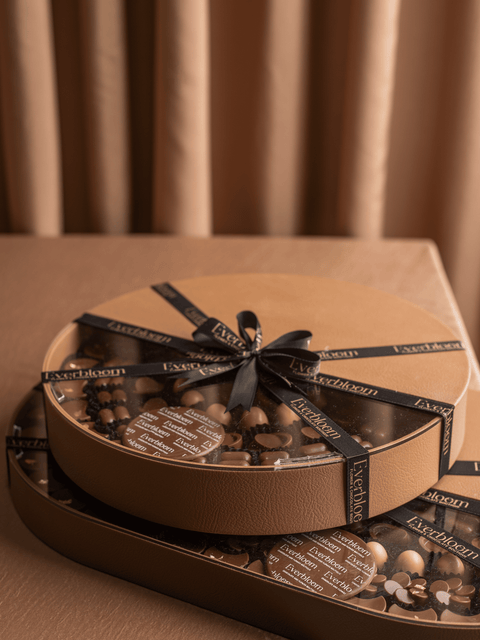 Oval & circle lether tray